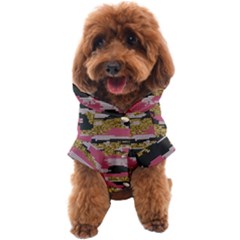 Abstract Glitter Gold, Black And Pink Camo Dog Coat by AnkouArts