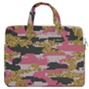 Abstract Glitter Gold, Black and Pink Camo MacBook Pro Double Pocket Laptop Bag (Large) View1