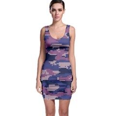 Abstract Purple Camo Bodycon Dress