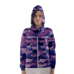 Abstract Purple Camo Women s Hooded Windbreaker by AnkouArts