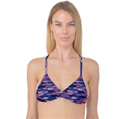 Abstract Purple Camo Reversible Tri Bikini Top by AnkouArts