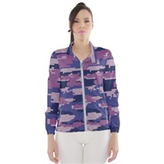 Abstract Purple Camo Women s Windbreaker by AnkouArts