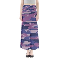 Abstract Purple Camo Full Length Maxi Skirt
