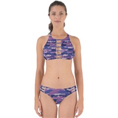 Abstract Purple Camo Perfectly Cut Out Bikini Set by AnkouArts