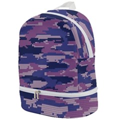 Abstract Purple Camo Zip Bottom Backpack by AnkouArts