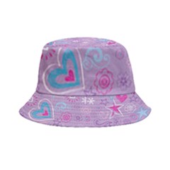  Hearts And Stars On Light Purple  Inside Out Bucket Hat by AnkouArts