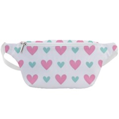 Pink Hearts One White Background Waist Bag 