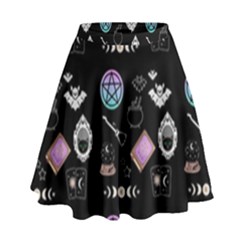 Small Witch Goth Pastel Print High Waist Skirt by InPlainSightStyle