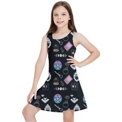 Small Witch Goth Pastel Print Kids  Lightweight Sleeveless Dress by InPlainSightStyle