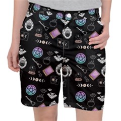 Small Witch Goth Pastel Print Pocket Shorts by InPlainSightStyle