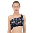 Small Witch Goth Pastel Print Spliced Up Bikini Top  View1