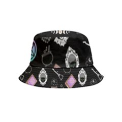 Small Witch Goth Pastel Print Bucket Hat (kids) by InPlainSightStyle