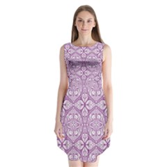 Purple Pattern Oval Sleeveless Chiffon Dress   by AnkouArts