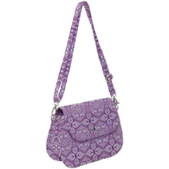 Purple Pattern Oval Saddle Handbag