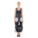 Black skull on white Sleeveless Maxi Dress View1