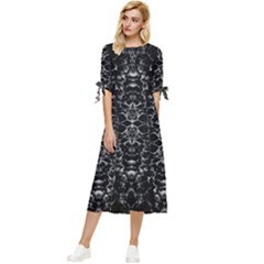 Mitosis Bow Sleeve Chiffon Midi Dress by MRNStudios