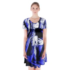 Glacial Speeds Short Sleeve V-neck Flare Dress by MRNStudios