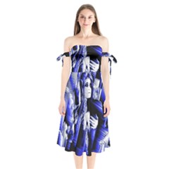 Glacial Speeds Shoulder Tie Bardot Midi Dress by MRNStudios