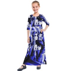 Glacial Speeds Kids  Quarter Sleeve Maxi Dress by MRNStudios