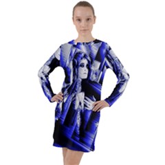 Glacial Speeds Long Sleeve Hoodie Dress by MRNStudios