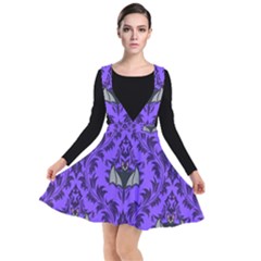 Friggin Bats Pattern Plunge Pinafore Dress