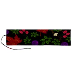 Golden Autumn, Red-yellow Leaves And Flowers  Roll Up Canvas Pencil Holder (l) by Daria3107