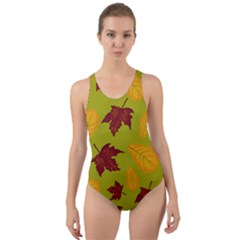 Golden Autumn Cut-out Back One Piece Swimsuit by Daria3107