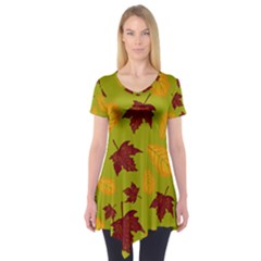 Golden Autumn Short Sleeve Tunic  by Daria3107