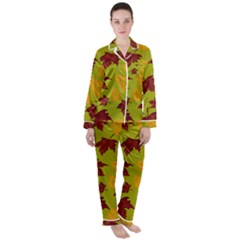 Golden Autumn Satin Long Sleeve Pajamas Set by Daria3107