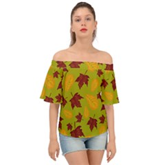 Golden Autumn Off Shoulder Short Sleeve Top by Daria3107