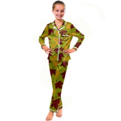 Golden Autumn Kid s Satin Long Sleeve Pajamas Set by Daria3107