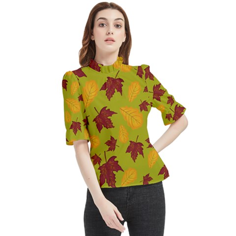 Golden Autumn Frill Neck Blouse by Daria3107