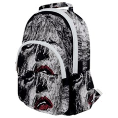 Creepy Head Sculpture Artwork Rounded Multi Pocket Backpack by dflcprintsclothing
