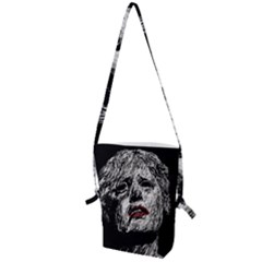 Creepy Head Sculpture Artwork Folding Shoulder Bag by dflcprintsclothing