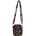 Folk flowers pattern Floral surface design Shoulder Strap Belt Bag View3