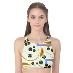 Folk Flowers Pattern Floral Surface Design Tank Bikini Top by Eskimos