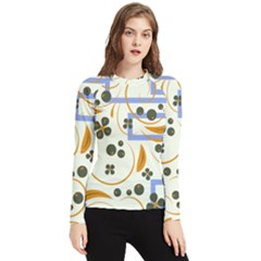 Folk Flowers Pattern Floral Surface Design Women s Long Sleeve Rash Guard by Eskimos