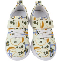 Folk Flowers Pattern Floral Surface Design Kids  Velcro Strap Shoes by Eskimos