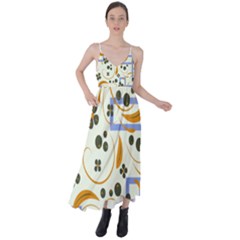 Folk Flowers Pattern Floral Surface Design Tie Back Maxi Dress by Eskimos