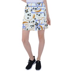 Folk Flowers Pattern Floral Surface Design Tennis Skirt by Eskimos