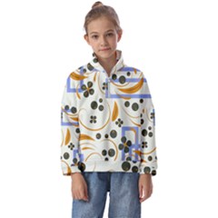 Folk Flowers Pattern Floral Surface Design Kids  Half Zip Hoodie by Eskimos