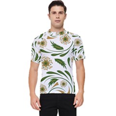 Folk Flowers Pattern Floral Surface Design Men s Short Sleeve Rash Guard by Eskimos