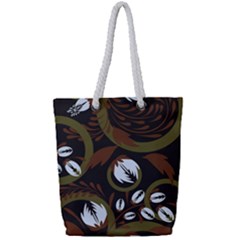 Folk Flowers Pattern Floral Surface Design Full Print Rope Handle Tote (small) by Eskimos