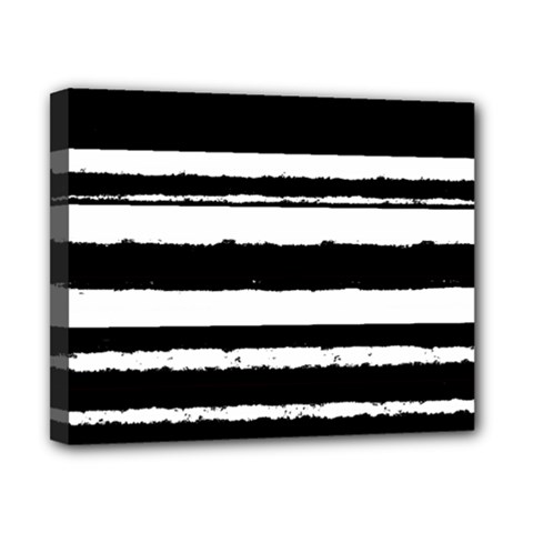 Bandes Abstrait Blanc/noir Canvas 10  X 8  (stretched) by kcreatif