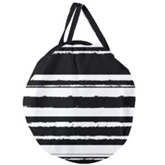 Bandes Abstrait Blanc/noir Giant Round Zipper Tote