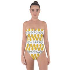 Juicy Yellow Pear Tie Back One Piece Swimsuit by SychEva