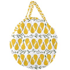 Juicy Yellow Pear Giant Round Zipper Tote by SychEva