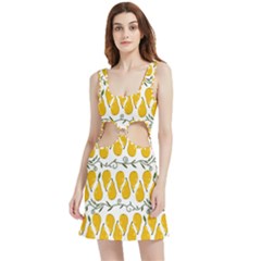 Juicy Yellow Pear Velvet Cutout Dress by SychEva