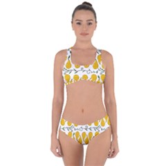 Juicy Yellow Pear Criss Cross Bikini Set by SychEva