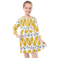 Juicy Yellow Pear Kids  Quarter Sleeve Shirt Dress by SychEva